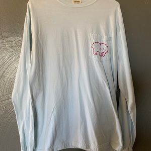 Light blue Ivory Ella long sleeve with pink logo